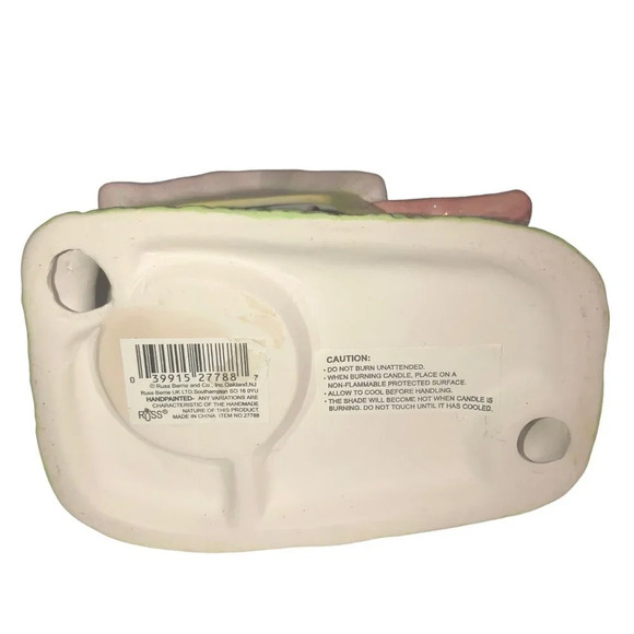 Vintage RUSS BERRIE Glitter Glam Easter Bunny Houses Votive Candle Holder Set 3 - Picture 7 of 9